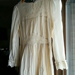 Free People creme embroidered & lace dress